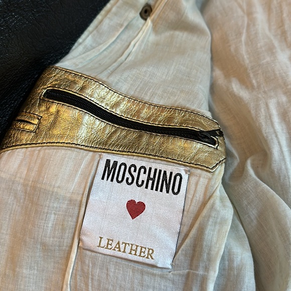 RARE RARE Leather Velvet Moschino Couture Leather Jacket - Picture 9 of 16